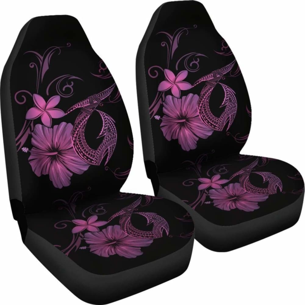 Hawaii Fish Hook Hibiscus Poly Pink Car Seat Covers - 232125 - YourCarButBetter