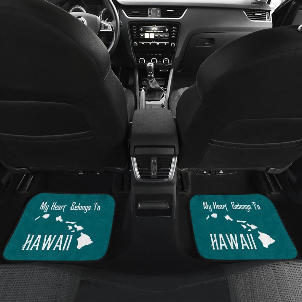 Hawaii Gift Ideas My Heart Belongs To Hawaii Car Floor Mats 210201 - YourCarButBetter