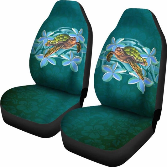 Hawaii Honu Turtle Plumeria Car Seat Covers 091114 - YourCarButBetter