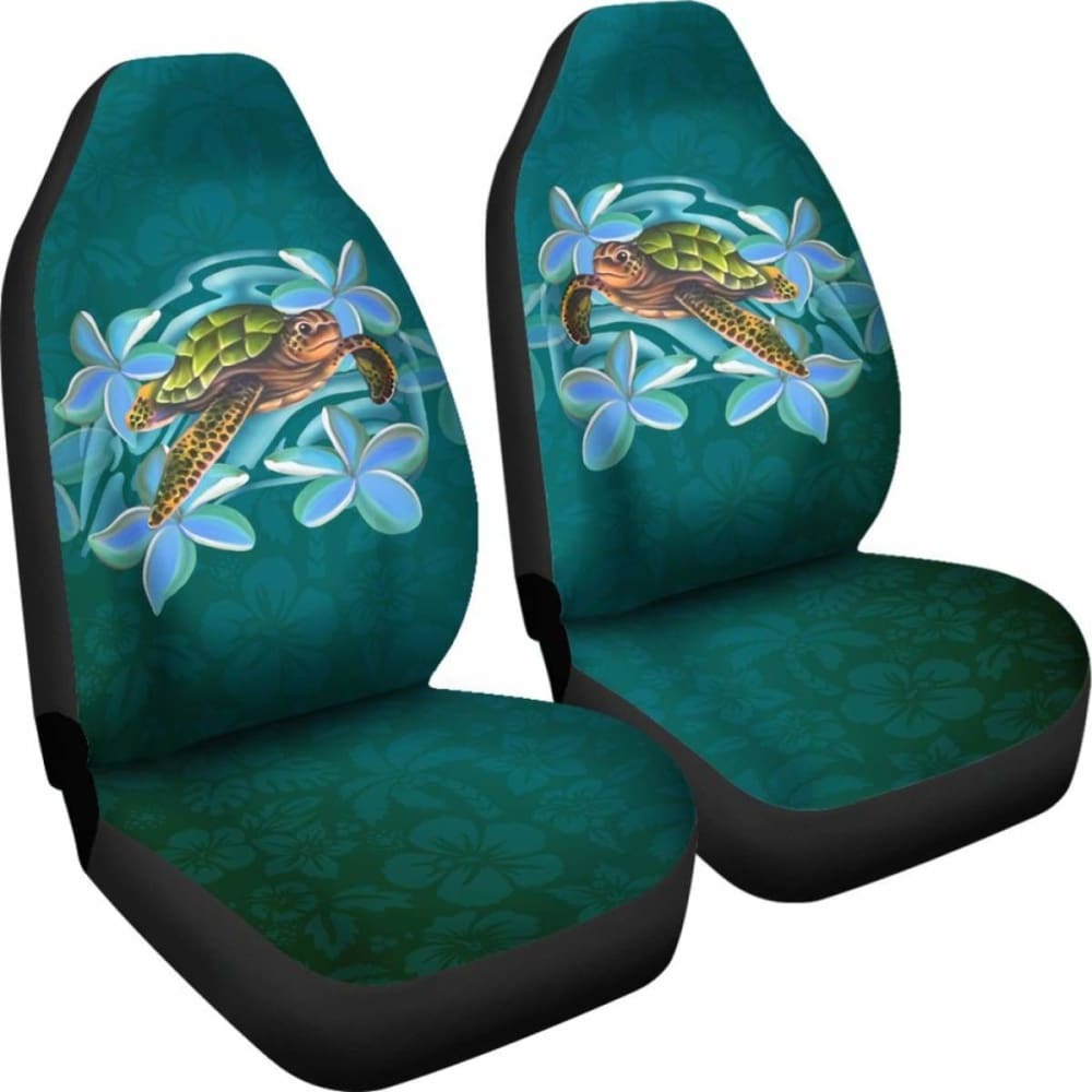 Hawaii Honu Turtle Plumeria Car Seat Covers 091114 - YourCarButBetter