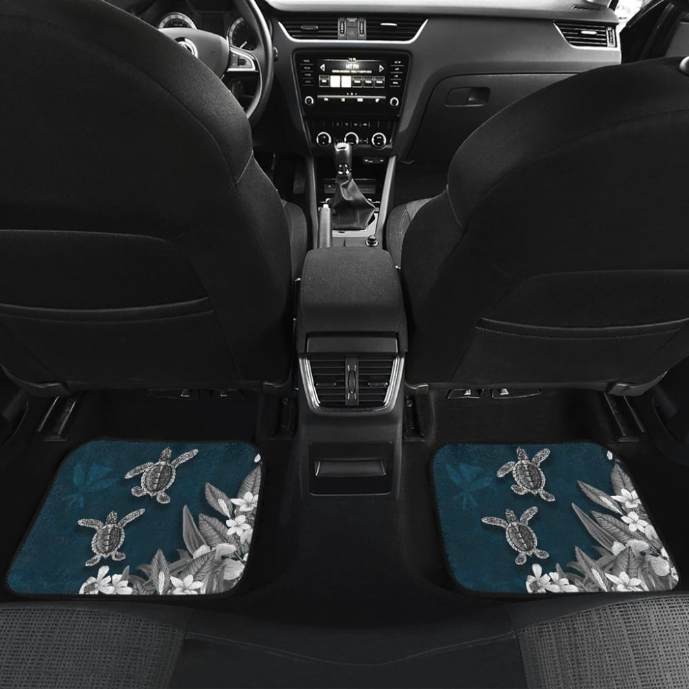 Hawaii Kanaka Maoli Adorable Turtle Hibiscus Plumeria Blue Waves Car Floor Mats 210507 - YourCarButBetter