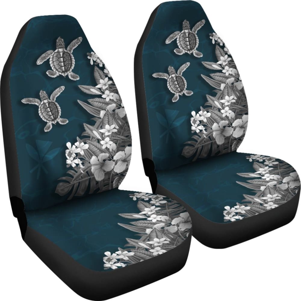Hawaii Kanaka Maoli Adorable Turtle Hibiscus Plumeria Blue Waves Car Seat Covers 210507 - YourCarButBetter