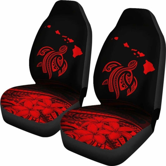 Hawaii Map Plumeria Polynesian Red Turtle Car Set Covers - New - Awesome 091114 - YourCarButBetter