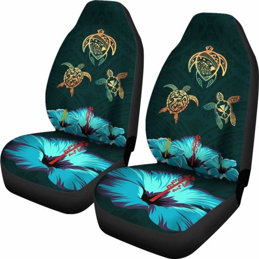 Hawaii Map Turtle Hibiscus Polynesian Luxury Car Seat Covers - Honu Ohana - New - 091114 - YourCarButBetter