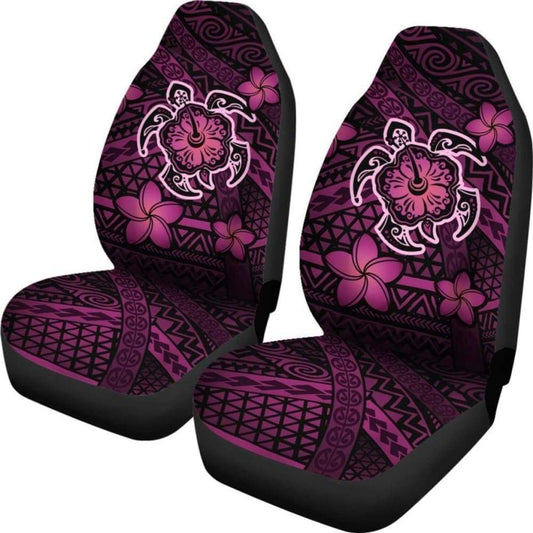 Hawaii Mix Polynesian Turtle Plumeria Car Seat Covers - Pink - 091114 - YourCarButBetter
