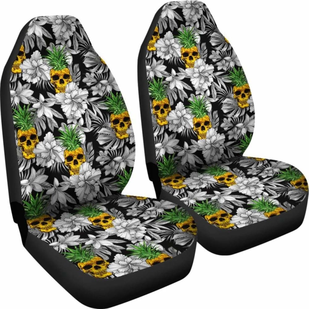Hawaii Pineapple Skull Tropical Car Seat Covers 174914 - YourCarButBetter