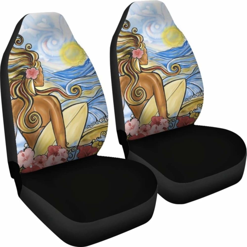 Hawaii The Girl Surfing Wave Car Seat Covers 105905 - YourCarButBetter