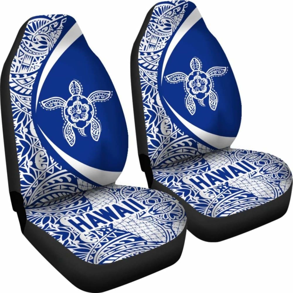 Hawaii Tribal Turtle Hibiscus Car Seat Covers Blue New 091114 - YourCarButBetter