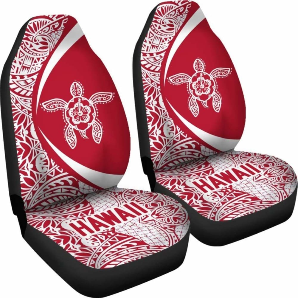 Hawaii Turlte Polynesian Car Seat Covers - Circle Style Red Amazing 105905 - YourCarButBetter