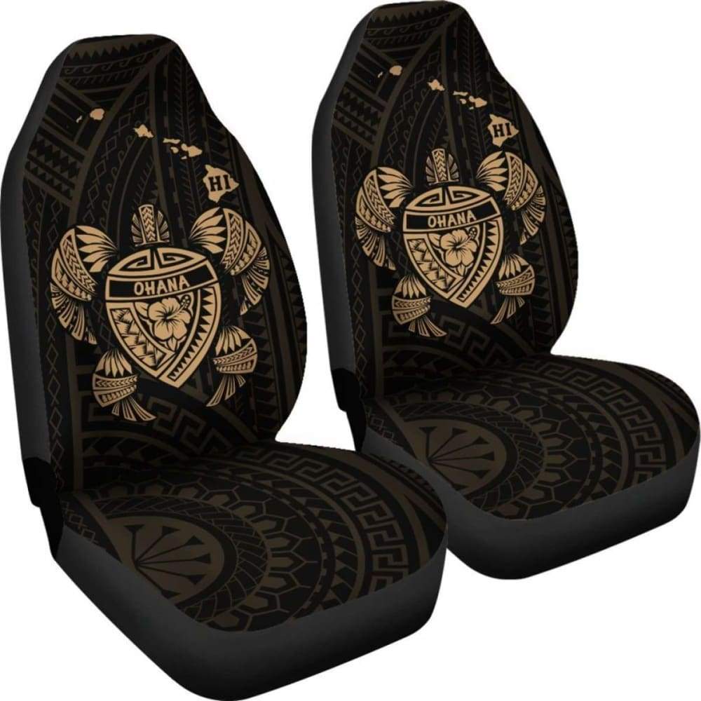 Hawaii Turtle Hibiscus Map Car Seat Covers - Gold - New - 091114 - YourCarButBetter