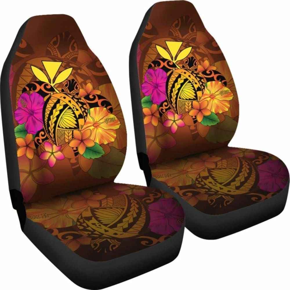 Hawaii Turtle Tribal Map Hibiscus Plumeria Car Seat Cover - New 091114 - YourCarButBetter