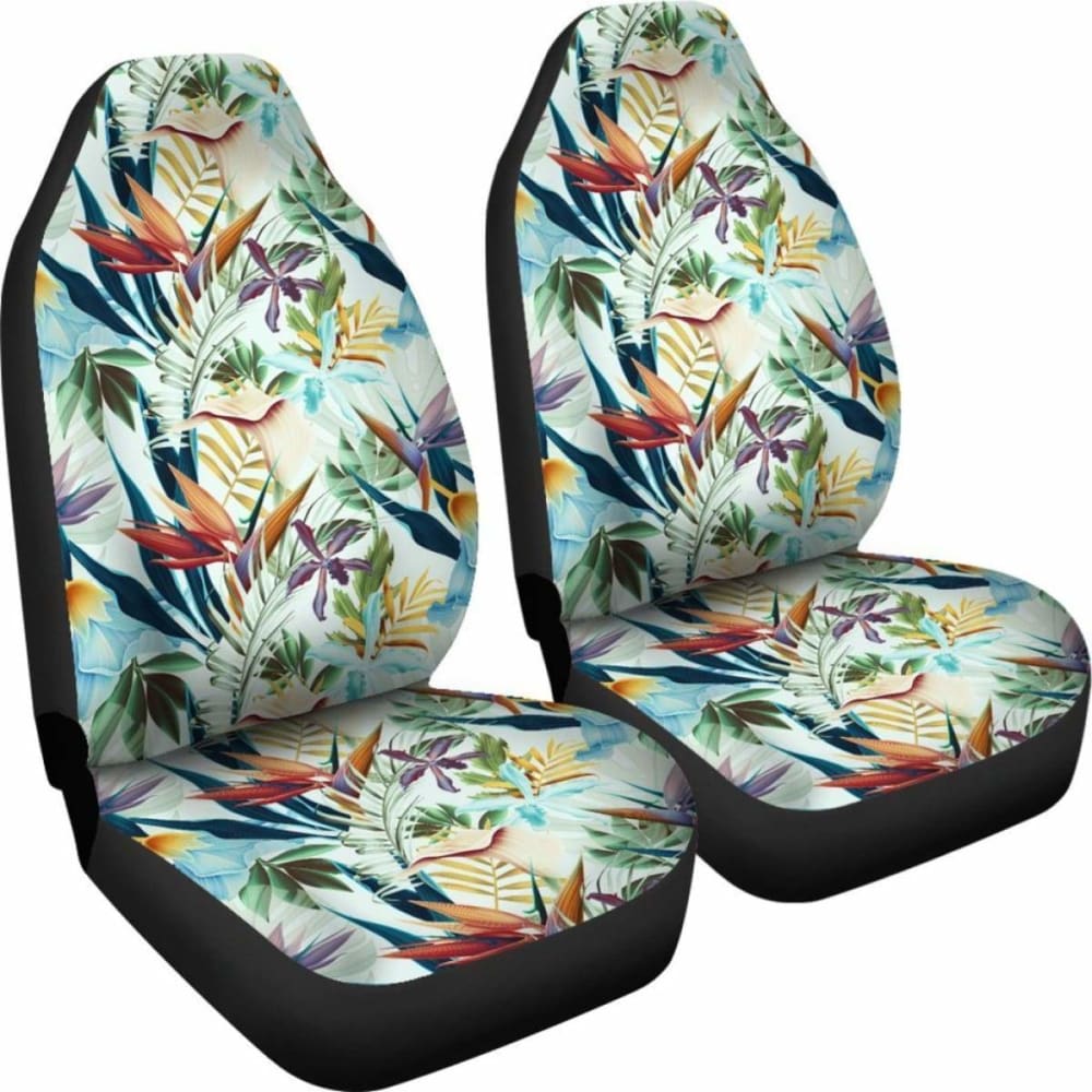 Hawaiian Tropical Flower Plant And Leaf Pattern Car Seat Cover Amazing 105905 - YourCarButBetter