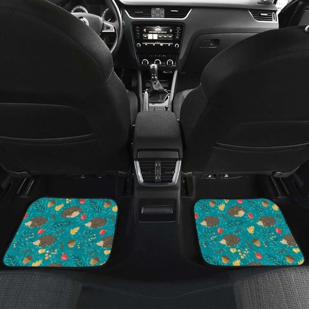 Hedgehog Pattern Print Design 01 Front And Back Car Mats 144902