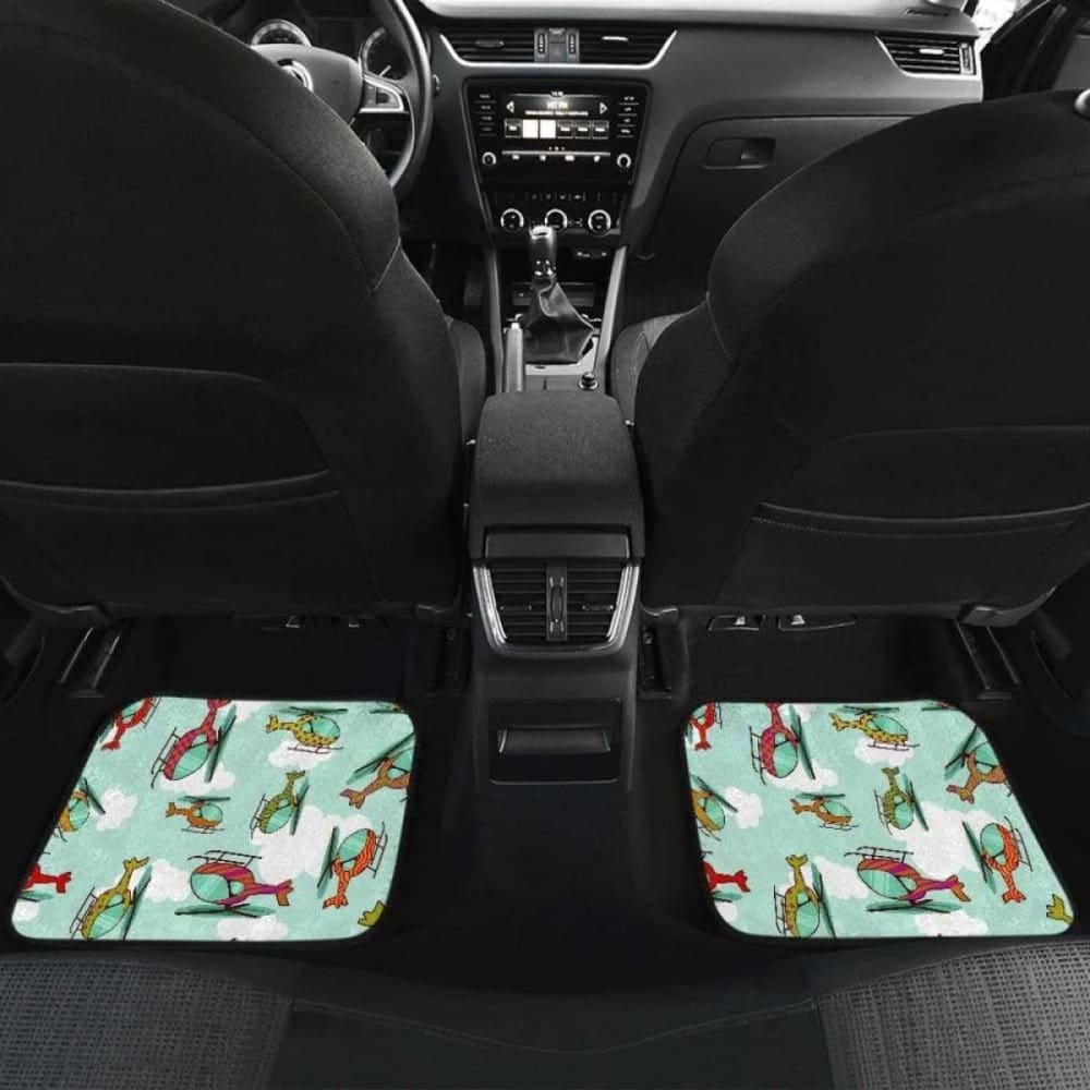 Helicopter Design Pattern Front And Back Car Mats 174914 - YourCarButBetter
