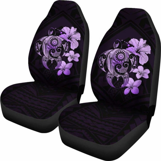 Hibiscus Plumeria Mix Polynesian Violet Turtle Car Seat Covers - New - Awesome 091114 - YourCarButBetter