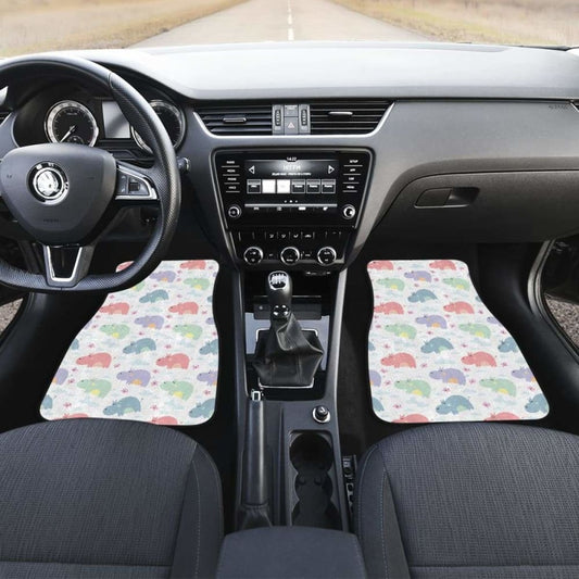 Hippopotamus Pattern Print Design 03 Front And Back Car Mats 105905 - YourCarButBetter