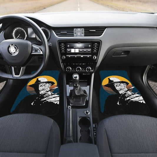 Horror Movie Car Floor Mats Freddy Krueger Retro Vintage Yellow Moon Car Mats 094201 - YourCarButBetter