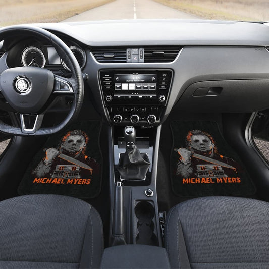 Horror Movie Car Floor Mats | Michael Myers Vintage Maple Leaf Color Car Mats 210101 - YourCarButBetter