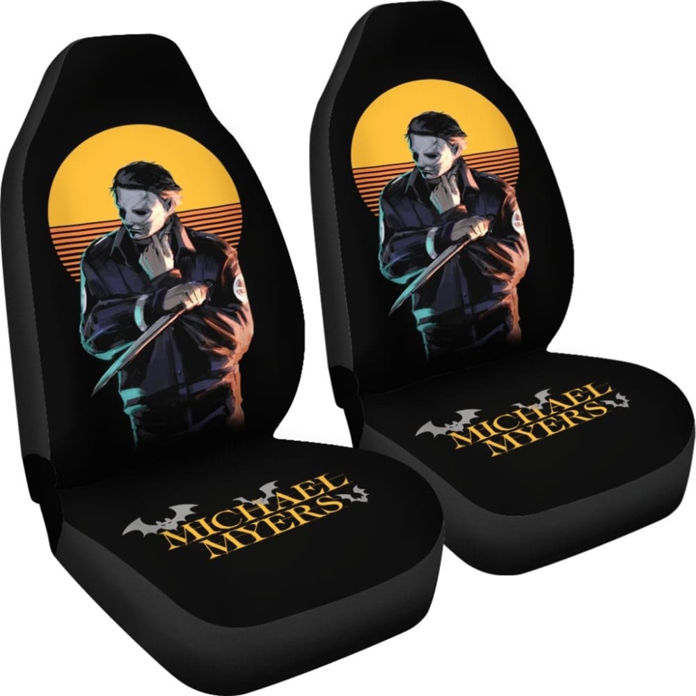 Horror Movie Car Seat Covers Cool Michael Myers Retro Vintage Seat Covers 094201 - YourCarButBetter