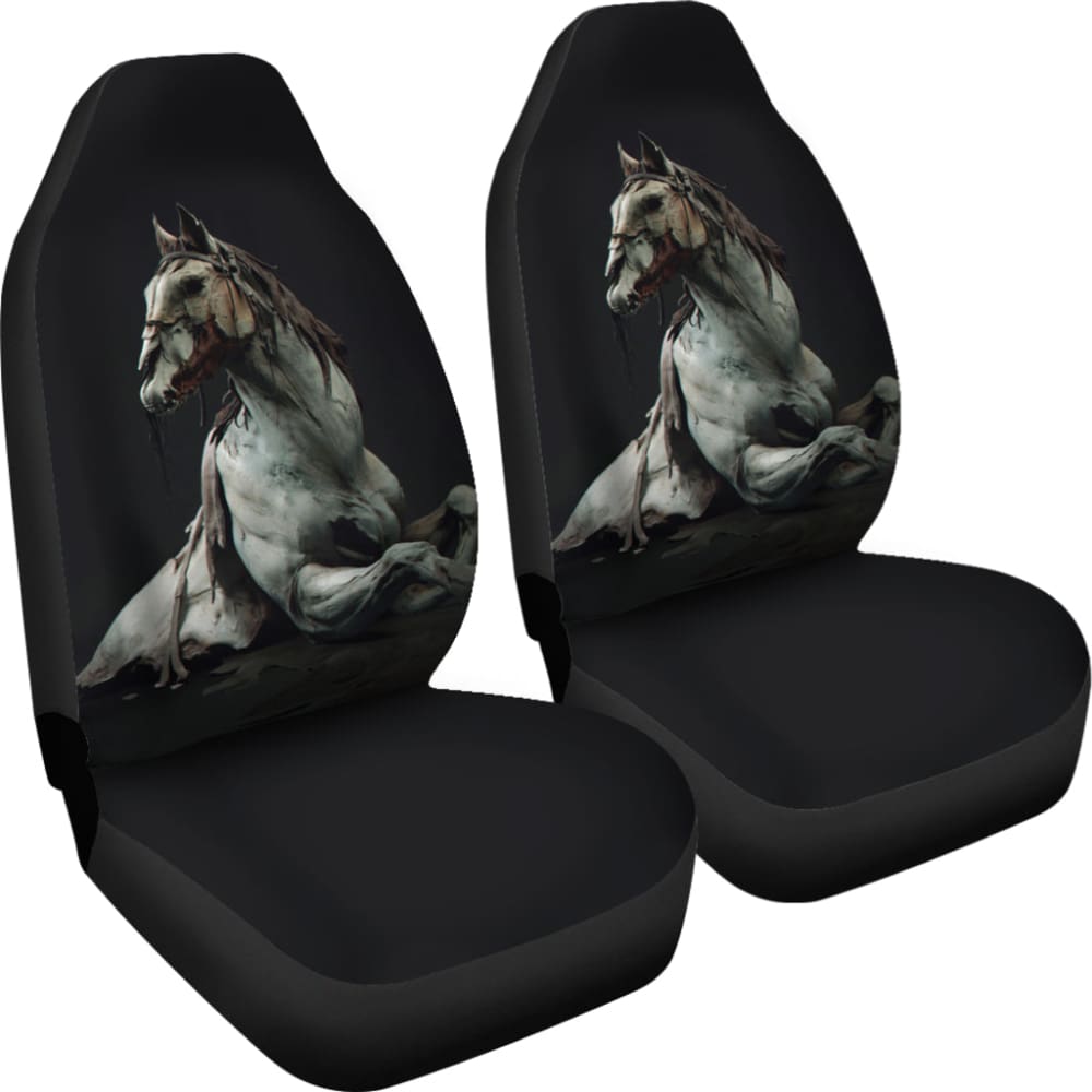 Horror Zombie White Horse Car Seat Covers 211301 - YourCarButBetter