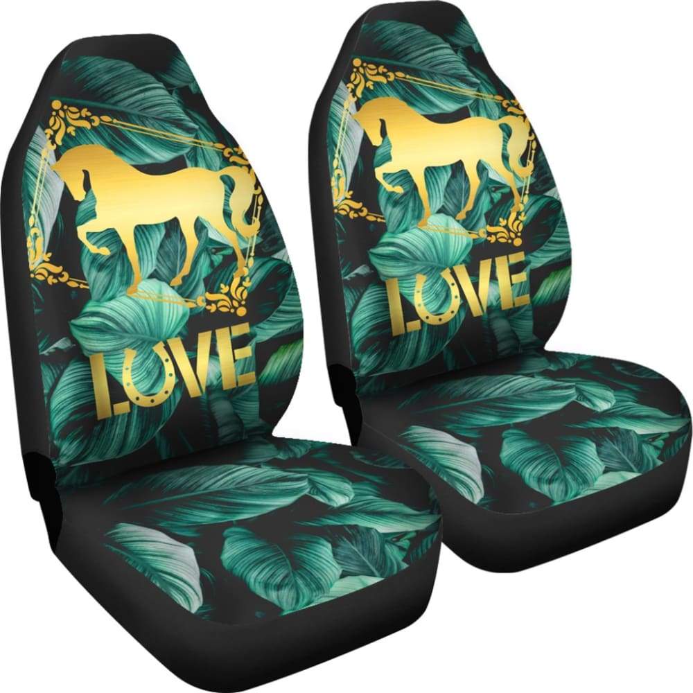Horse Love Foliage Car Seat Covers 210203
