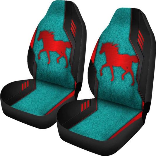 Horse Metallic Texture Style Printed Car Seat Covers Custom 1 210303