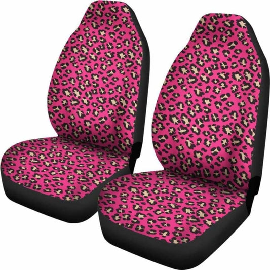 Hot Pink And Tan Leopard Print Car Seat Covers 092813 - YourCarButBetter
