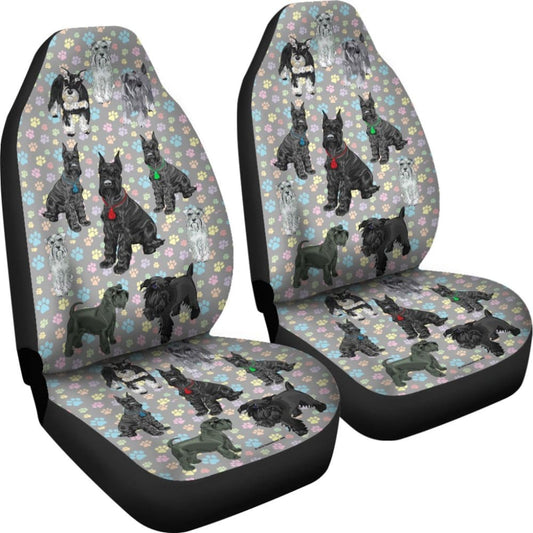 I Love Schnauzers Car Seat Covers (Paw Prints No Heart) - 094209 - YourCarButBetter