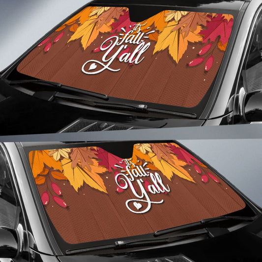 It’s Fall Y’all Thanksgiving Car Auto Sun Shades 212001 - YourCarButBetter