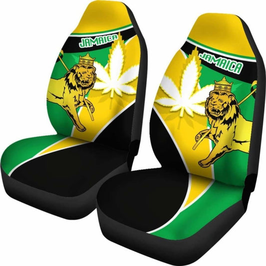 Jamaica Lion Car Seat Covers Flag Version Amazing 161012