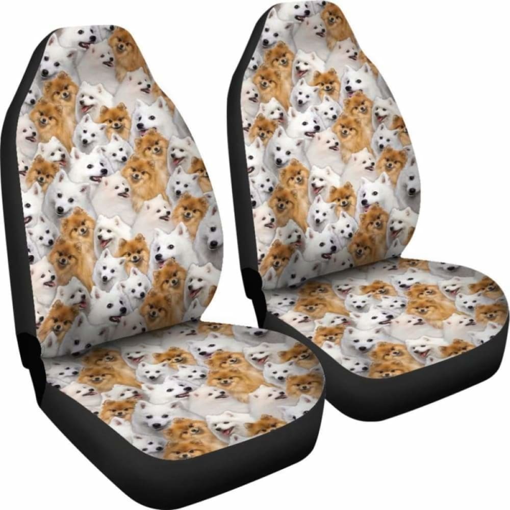 Japanese Spitz Full Face Car Seat Covers 094201 - YourCarButBetter