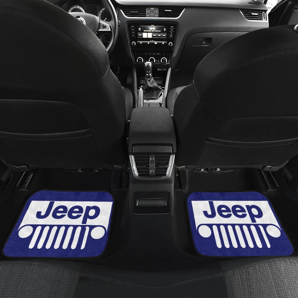 Jeep Grill Navy Blue Offroad Car Floor Mats 210501 - YourCarButBetter