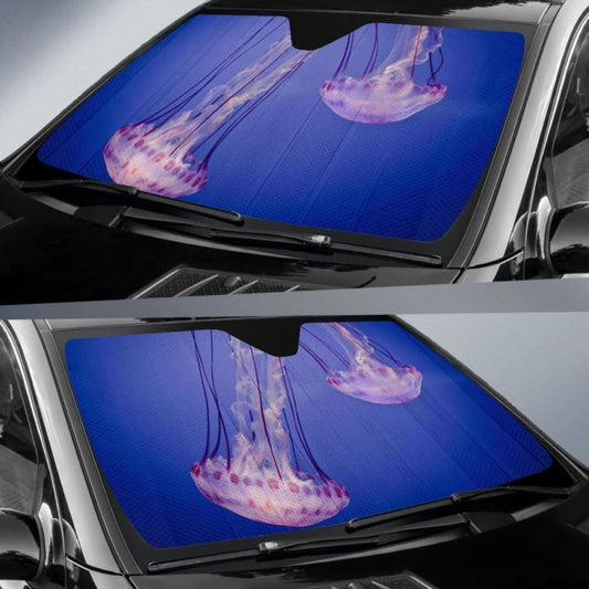 Jellyfishes Underwater Aquarium Of Paris 4K 8K Car Sun Shade 182102 - YourCarButBetter