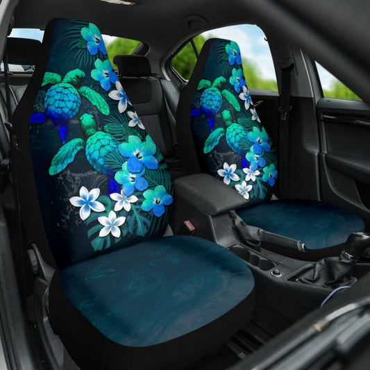 Kanaka Maoli Hawaiian Sea Turtle Tropical Hibiscus And Plumeria Car Seat Covers 210301 - YourCarButBetter