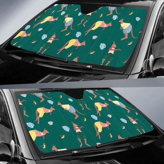 Kangaroo Leaves Pattern Car Auto Sun Shades 182102 - YourCarButBetter