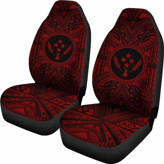 Kosrae Car Seat Cover - Kosrae Coat Of Arms Polynesian Red Black 105905 - YourCarButBetter