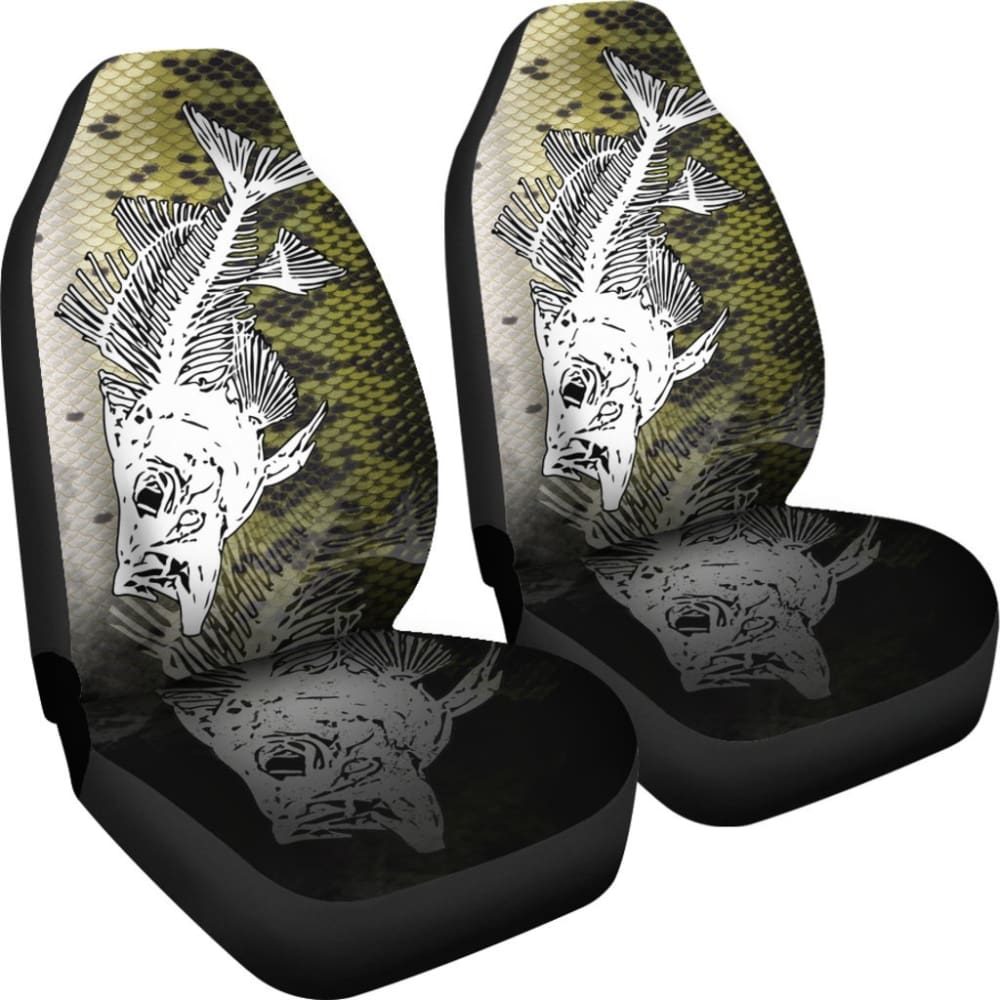 Largemouth Bass Bones And Skin Pattern Fishing Car Seat Covers 182417 - YourCarButBetter