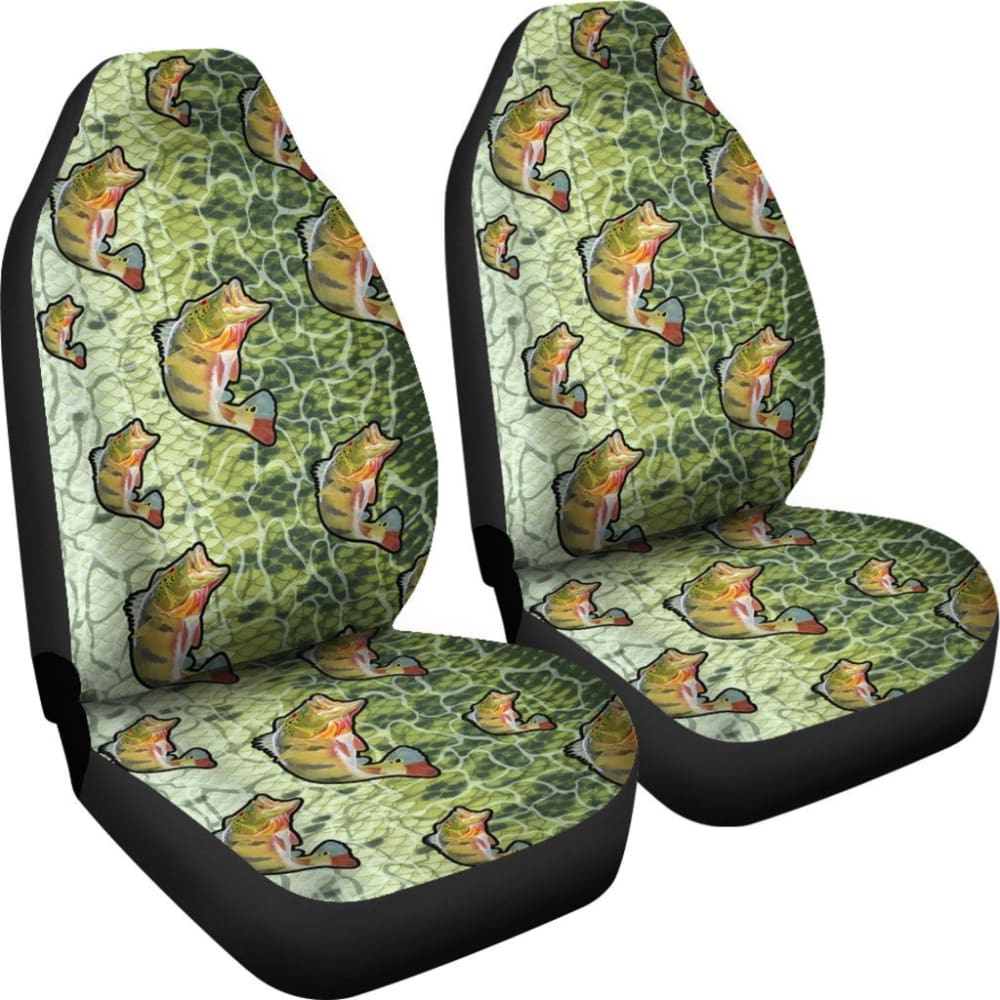 Largemouth Bass Fish Skin Pattern Fishing Car Seat Covers 182417 - YourCarButBetter