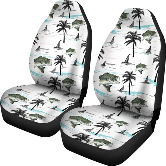 Largemouth Bass Fishing Patterns Car Seat Covers 211007 - YourCarButBetter