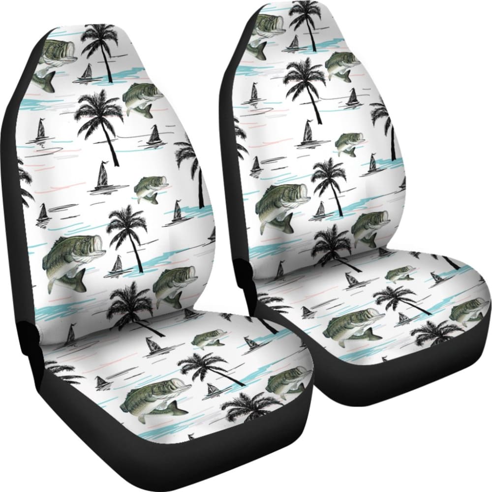 Largemouth Bass Fishing Patterns Car Seat Covers 211007 - YourCarButBetter
