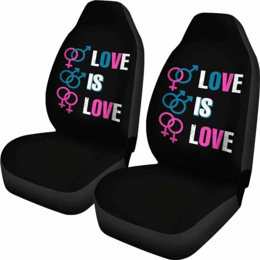 LGBT Pride Love Is Love Car Seat Covers 110424 - YourCarButBetter