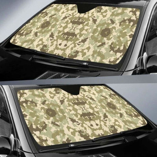 Light Green Camo Camouflage Pattern Car Auto Sun Shades 172609 - YourCarButBetter
