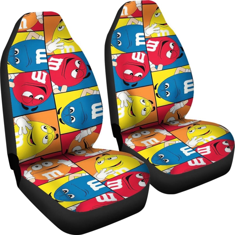 M & M Chocolate Coloring Car Seat Covers 094201 - YourCarButBetter