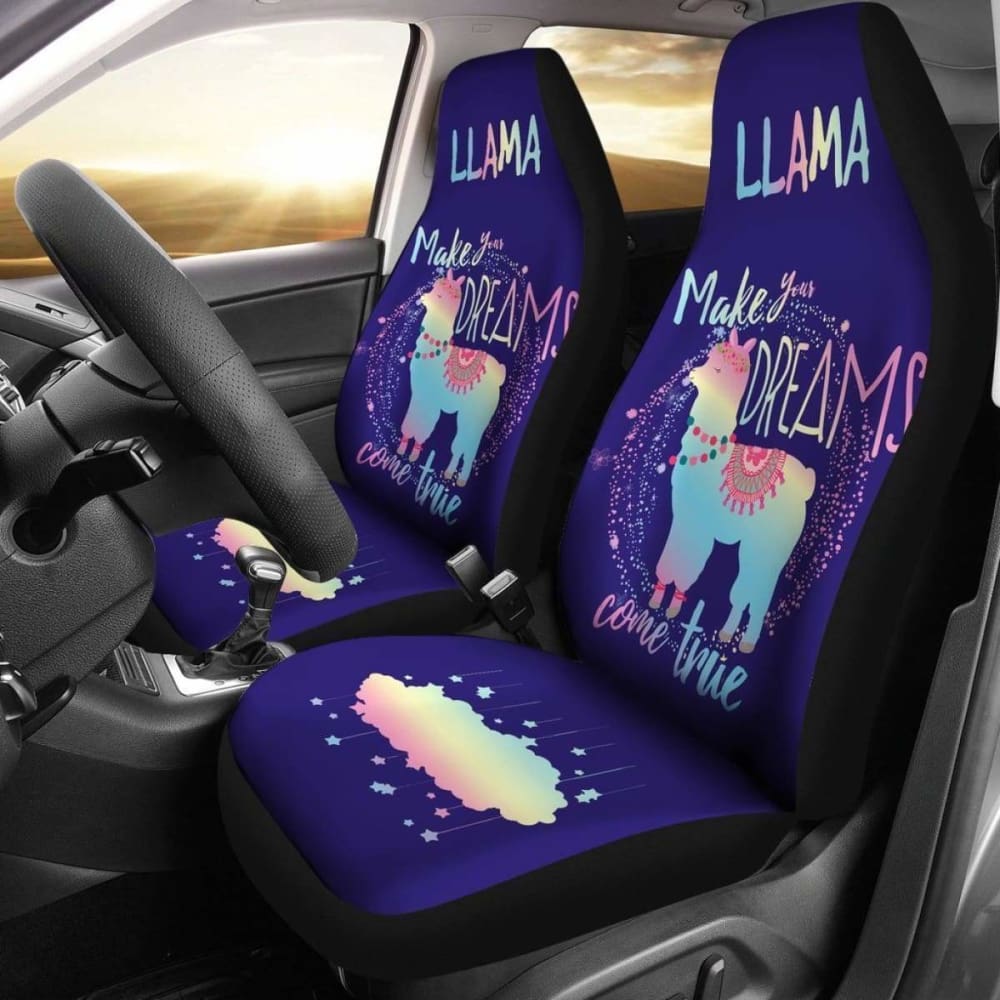 Make Your Dreams Come True Llama Car Seat Covers 103406 - YourCarButBetter