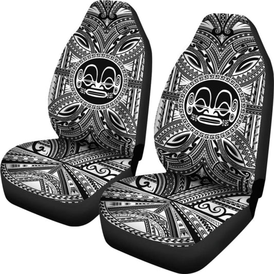 Marquesas Islands Car Seat Cover - Marquesas Islands Coat Of Arms Polynesian White Black 105905 - YourCarButBetter