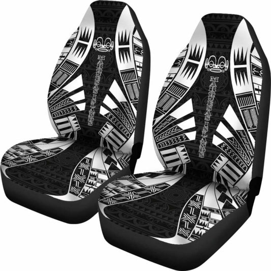 Marquesas Islands Car Seat Covers - Marquesas Islands Tiki Face Polynesian Tattoo Black - 9 174914 - YourCarButBetter
