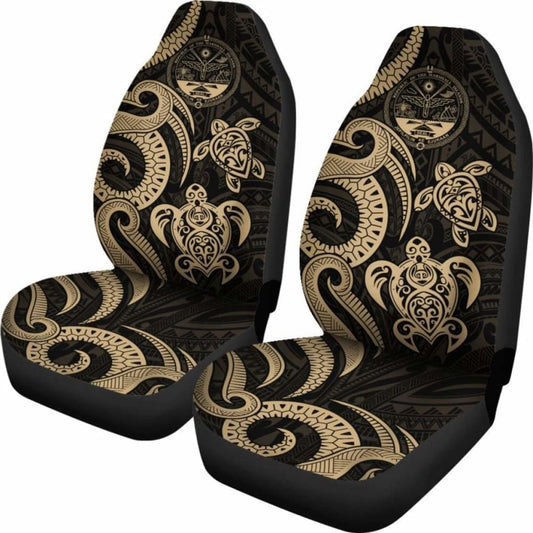 Marshall Islands Car Seat Covers - Tentacle Turtle Gold - 091114 - YourCarButBetter