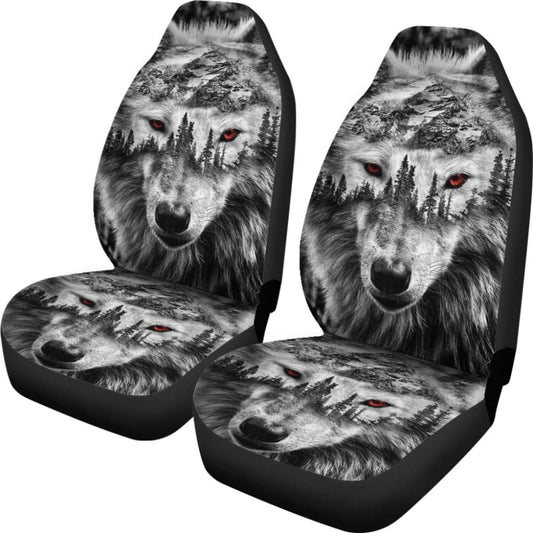 Mountain Snow Wolf Car Seat Covers 211303