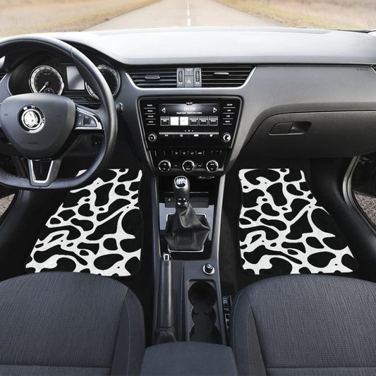 Must Buy Cowhide Print Car Floor Mats 210605 - YourCarButBetter