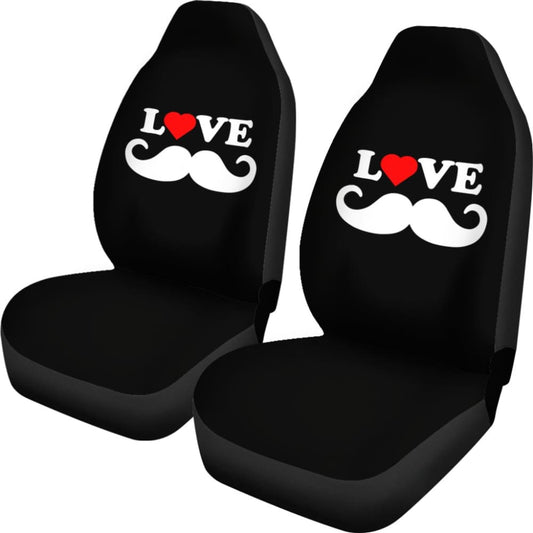 Mustache Beard Print Design Car Seat Covers 210305 - YourCarButBetter